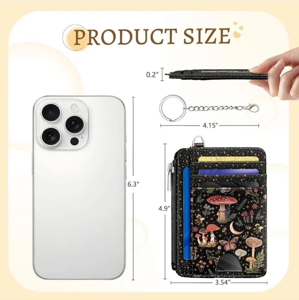 Black and Blue Card Organizer with Mushroom Design